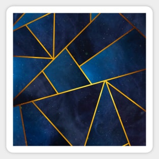 Abstract Geometric Space Mosaic With Gold Lines Sticker